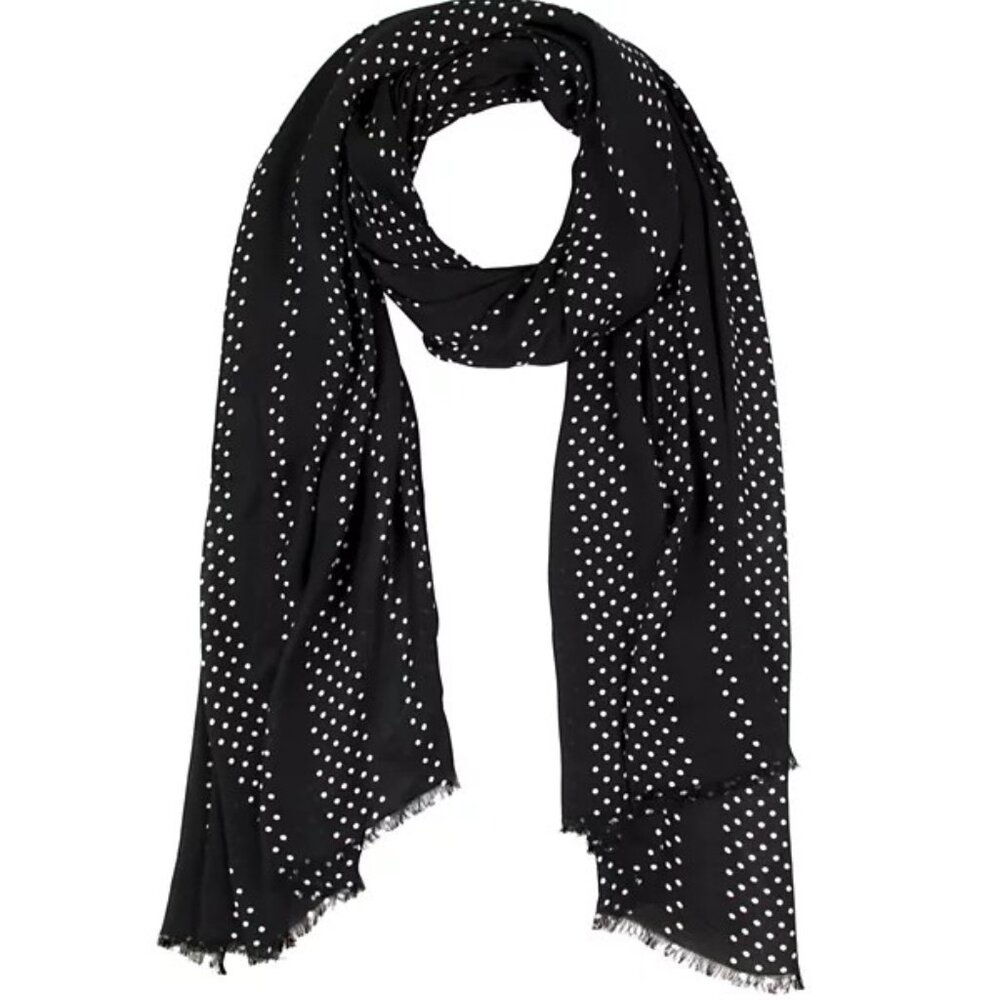 NWT Kate Spade Pin Dot Stripe Oblong Scarf